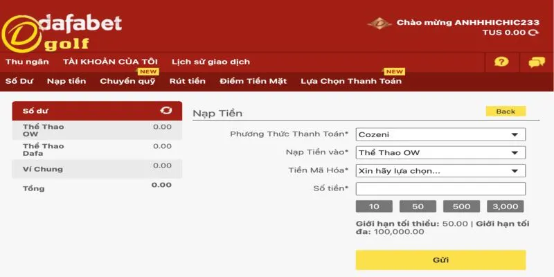 Khám phá quy trình nạp tiền tại nhà cái